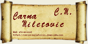 Čarna Miletović vizit kartica